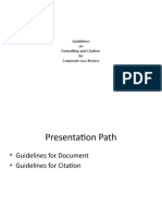 Guidelines on Formatting and Citation Methodologies