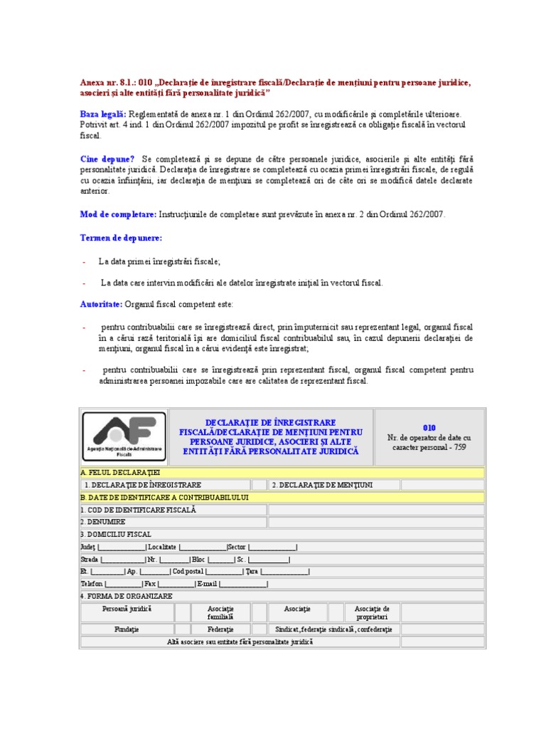 Anexe Contabilitate Financiara