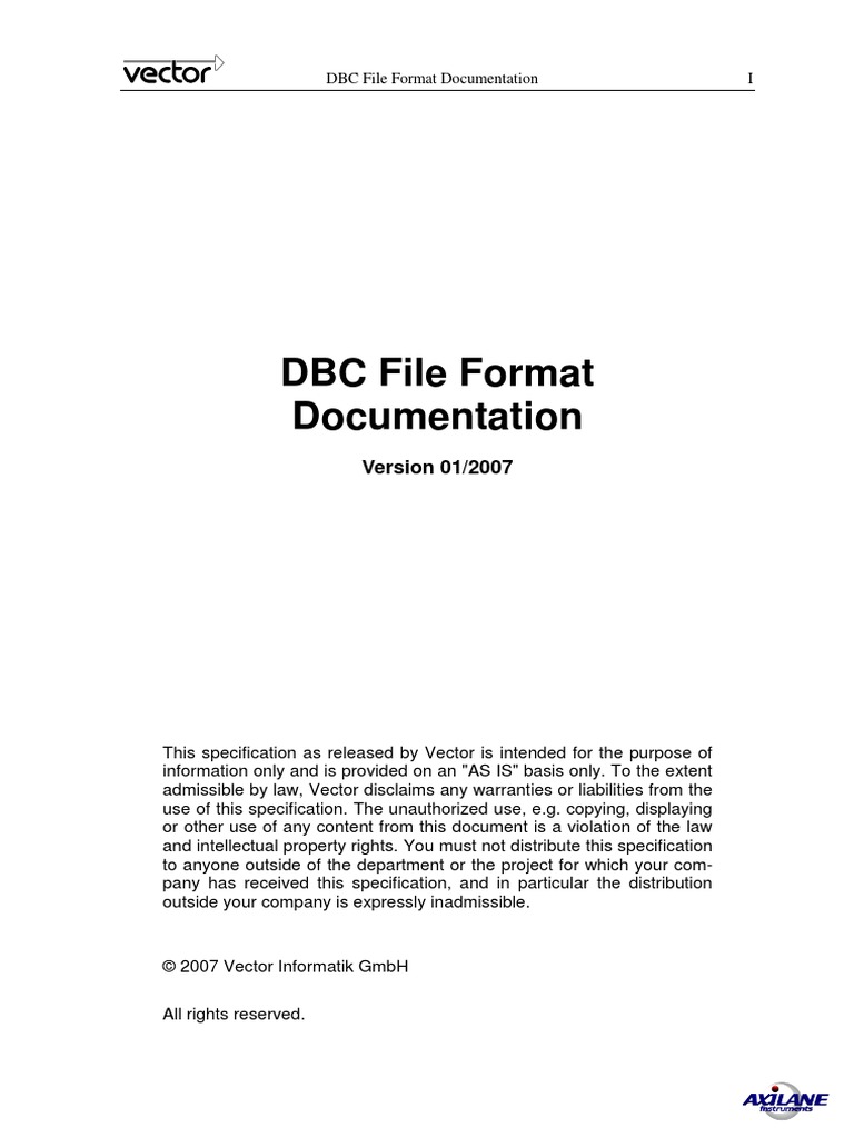 DBC File Format Documentation PDF File Format Variable