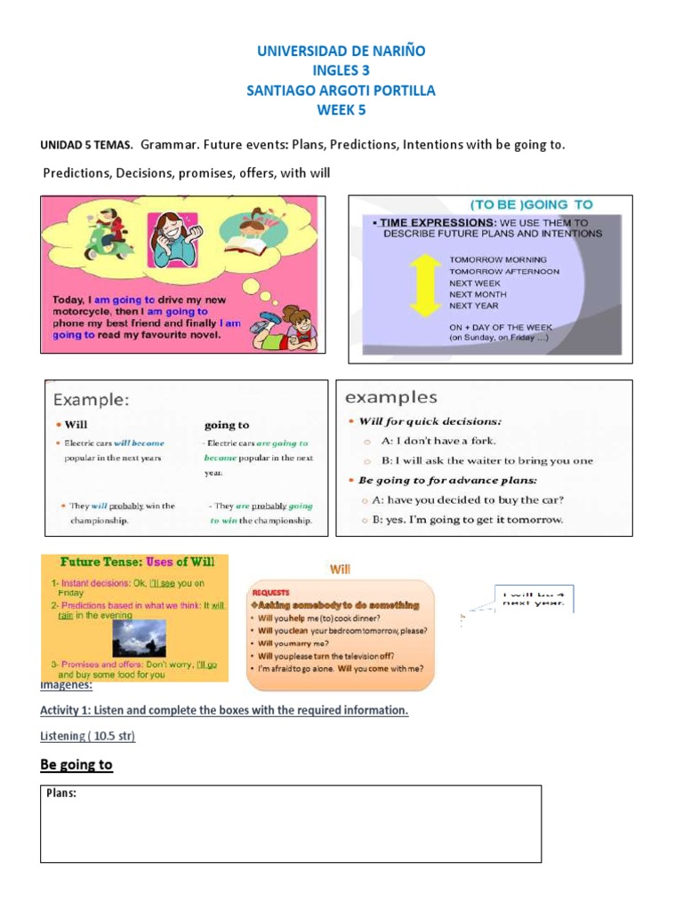 Describing Future Events PDF | PDF
