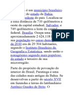 Paratinga é um município brasileiro no interior do estado da Bahia