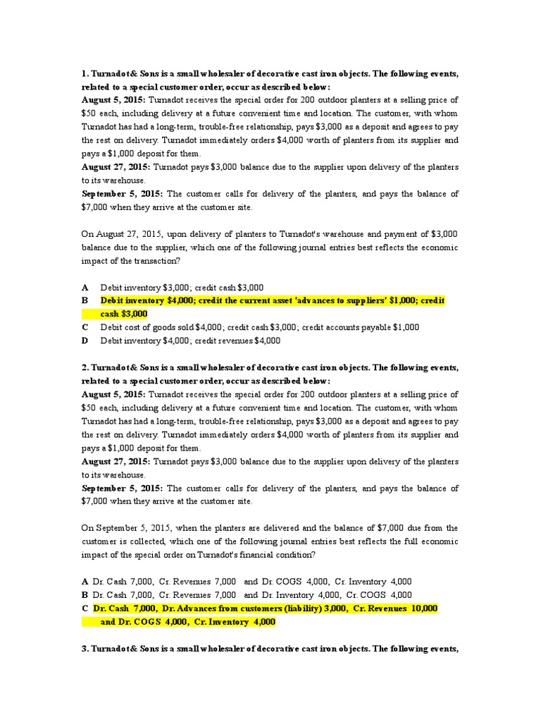 10 - SolAccounting Basic Questions | PDF | Debits And Credits ...