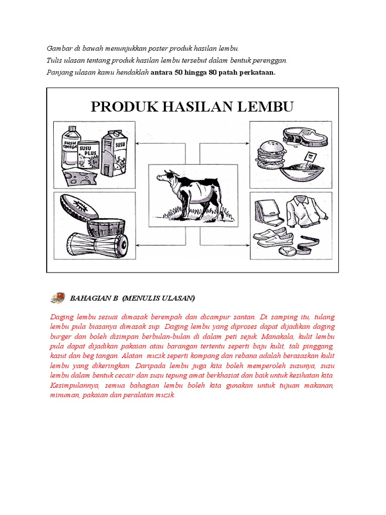 Poster Produk Hasilan Lembu Jawapan