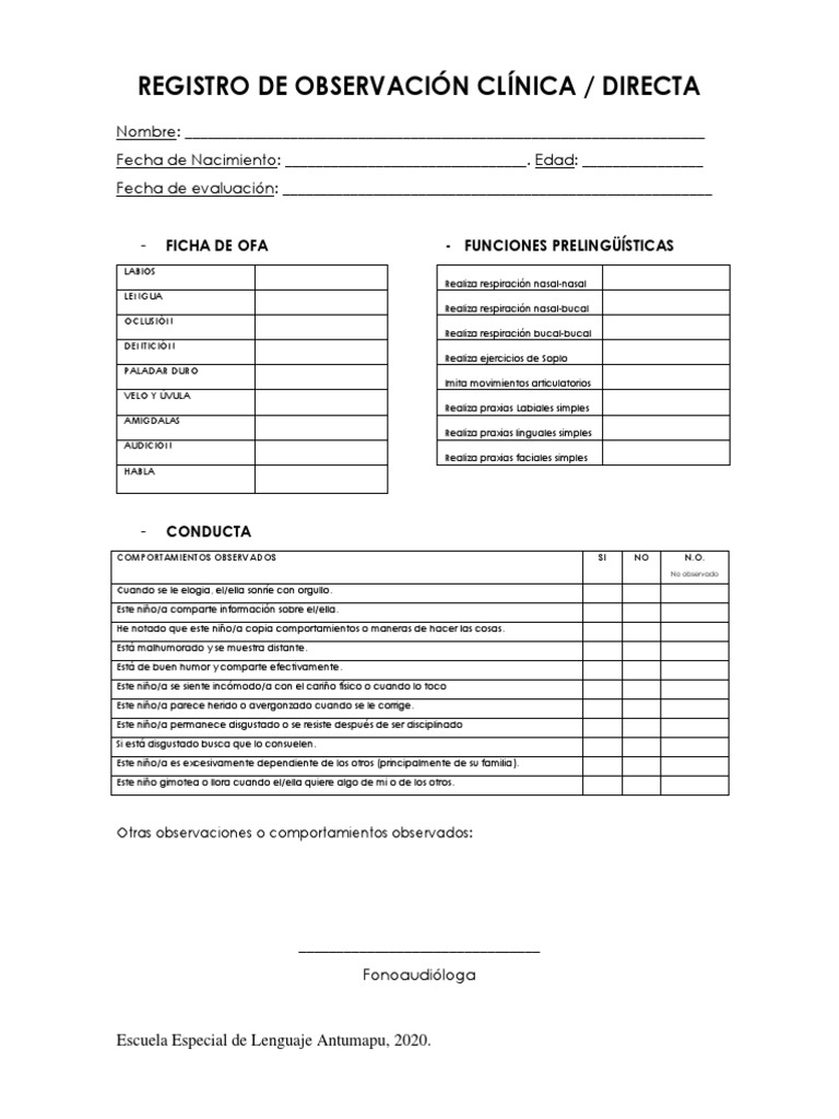 Protocolo Registro de Observación Clínica PDF | PDF | Comunicación