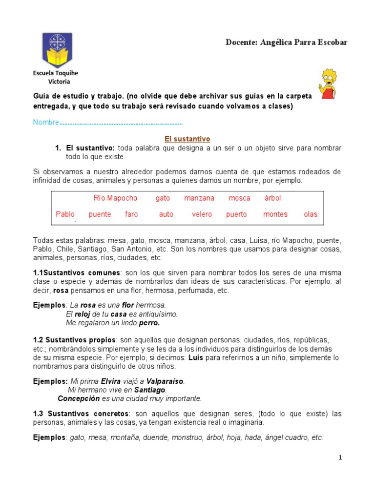 Partes Variables de La Oracion 5º y 6º | PDF | Verbo | Adjetivo