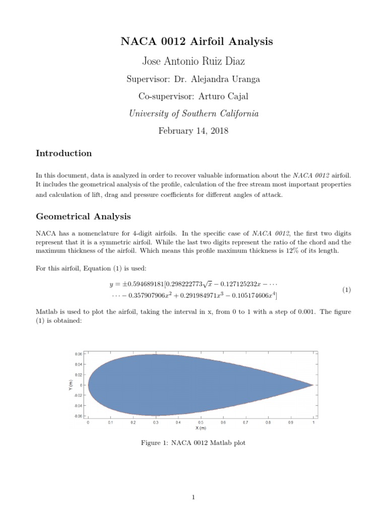 NACA 0012 Airfoil Study | PDF | Lift (Force) | Drag (Physics)