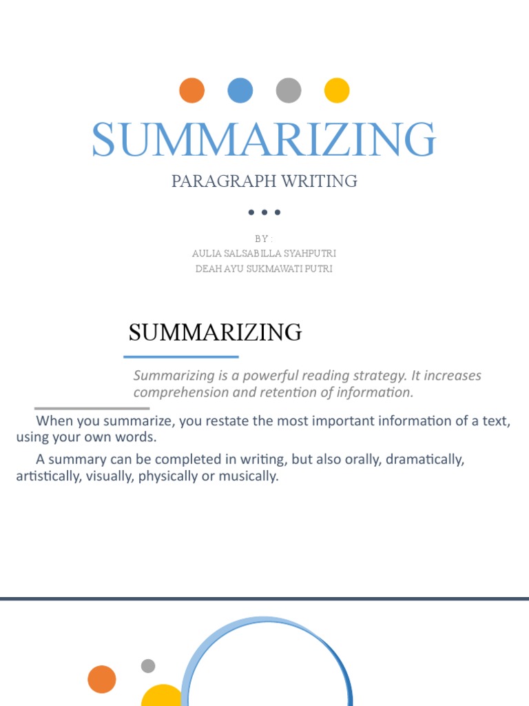 Effective Summarizing Techniques | PDF | Self-Improvement | Science ...
