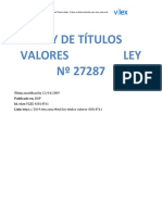 Ley de Títulos Valores Ley #27287: Última Modificacion 22/04/2009