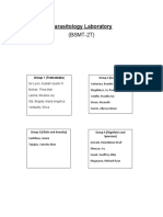 Parasitology Laboratory Questionnaires 2T