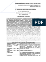 Modelo de Demanda de Mejor Derecho de Posesion Legis - Pe