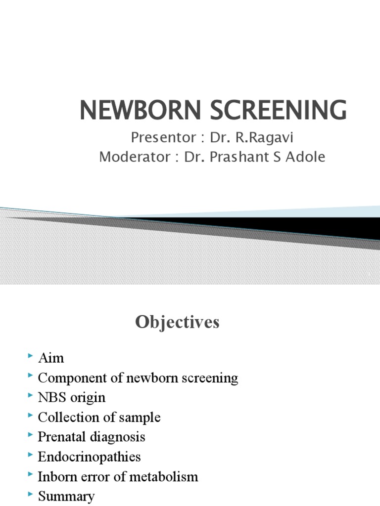 Newborn Screening Overview and Guidelines | PDF | Metabolism | Diseases ...