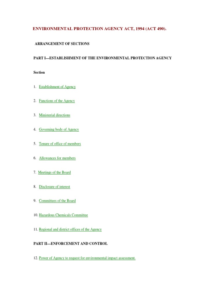 Environmental Protection Agency Act 490 PDF Environmental