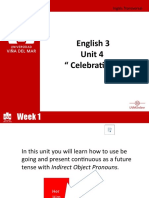 English 3 Unit 4 " Celebrations": Inglés Transversal