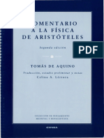 De Aquino, Tomás. Comentario A La Fisica de Aristoteles PDF