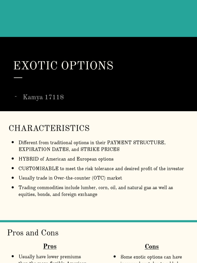 Understanding Exotic Options Types | PDF | Option (Finance ...