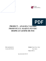 Proiect - Analiza Valorii Produsului: Mașină Pentru Despicat Lemne de Foc