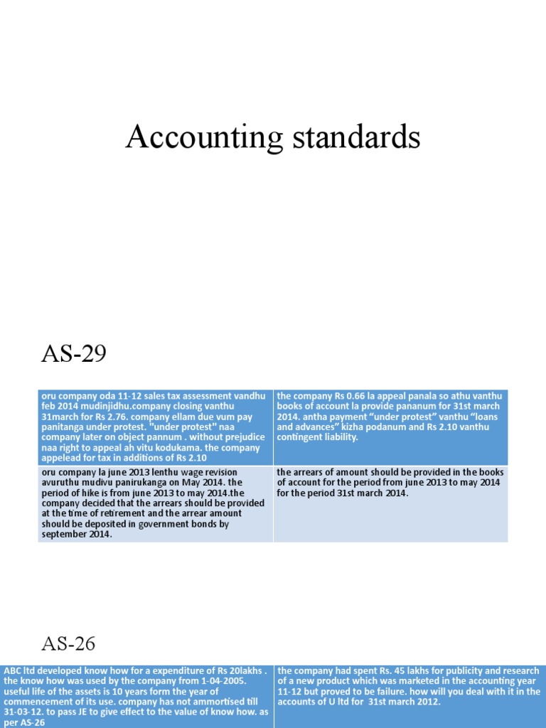 Accounting Standards | PDF | Depreciation | Expense