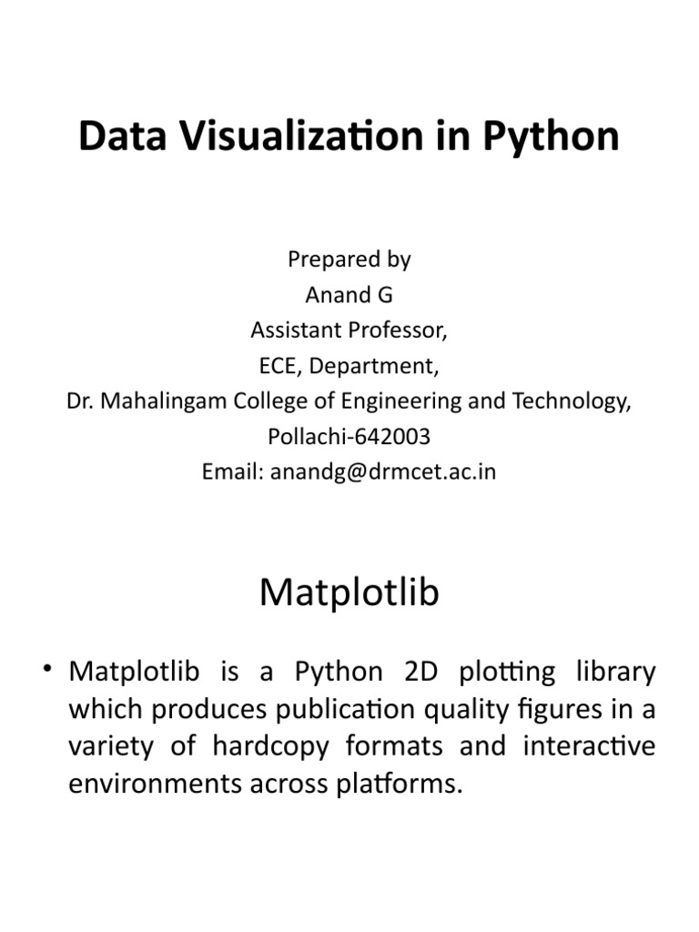 Data Visualization in Python | PDF | Scatter Plot | Chart