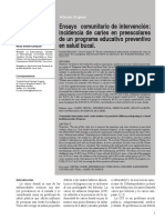 Ensayo Comunitario de Intervención Con Incidencia de Caries en Preescolares PDF