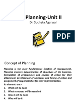 Planning-Unit II: Dr. Sucheta Agarwal