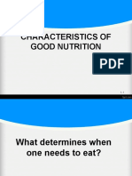 Characteristics of Good Nutrition