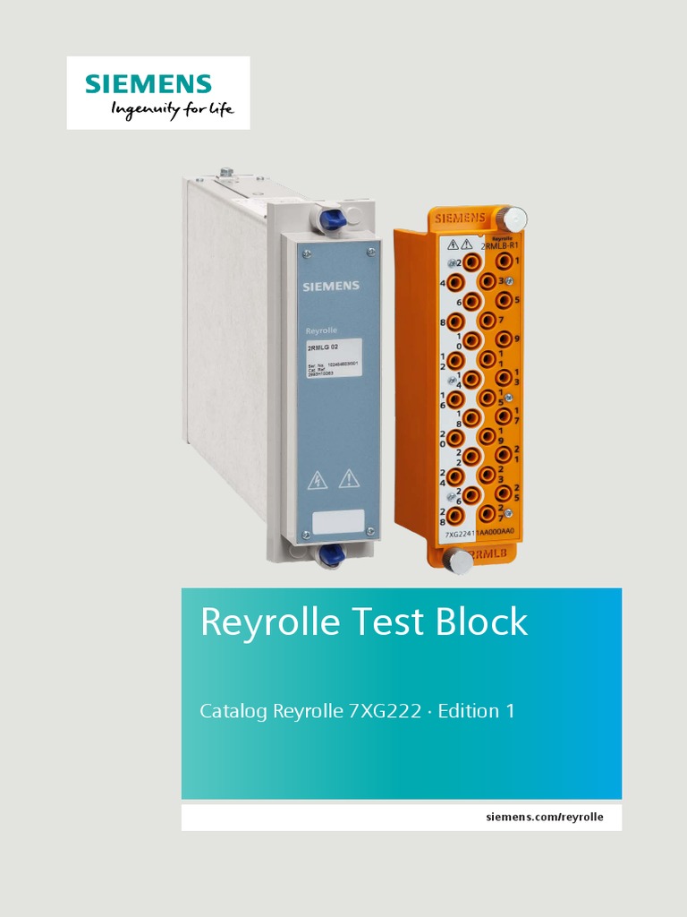 Reyrolle Test Block Catalog Reyrolle 7XG22 2 · Edition 1 Electrical Connector Ac Power