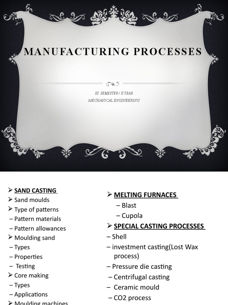 Comprehensive Guide to Casting Processes | PDF | Home & Garden ...