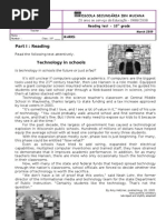 Reading Writing Test 10ºano