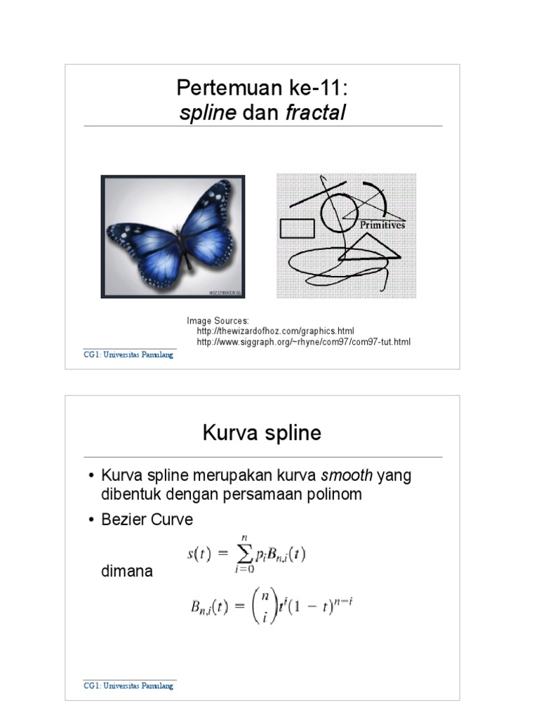 Pertemuan 11 Spline Dan Fractal Pdf Pdf