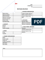 Belt Feeder Data Sheet