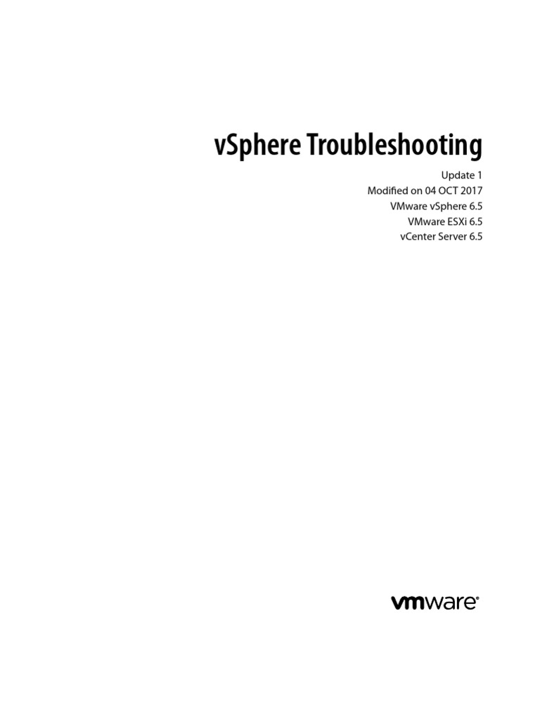 Vsphere Esxi Vcenter Server 651 Troubleshooting Guide | PDF | Virtual ...