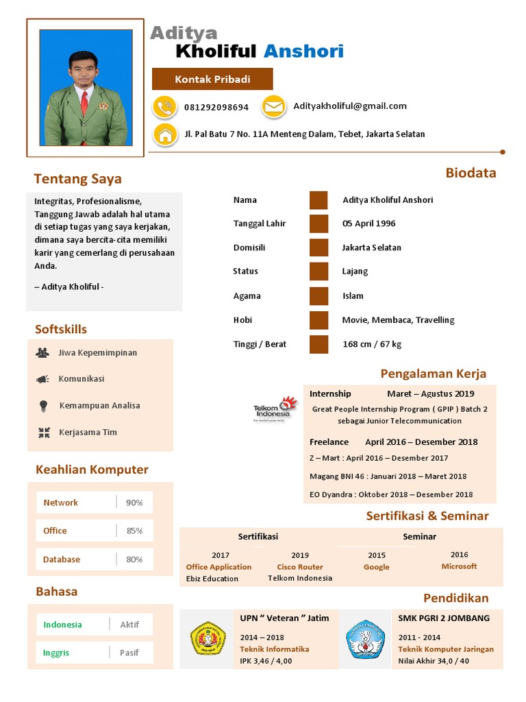 CV - Aditya Kholiful Anshori - ODP | PDF