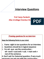 Framing Interview Questions by Sanju Pardeshi 