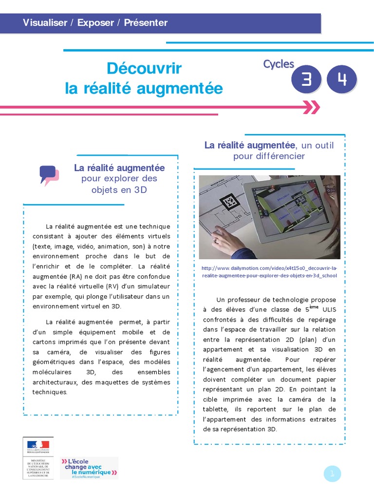 Réalité augmentée en éducation 3D | PDF | Réalité augmentée | Informatique