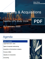 Mergers & Acquisitions: Satellite CPE Study Circle 28 February 2020