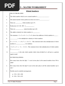 CBSE Class 6 Maths Practice Worksheets 