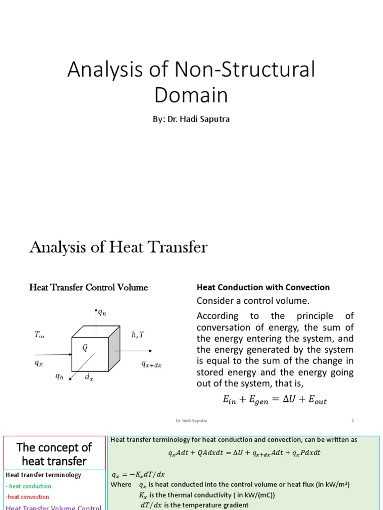 Analysis of Heat Transfer Through Control Volumes and Derivation of the