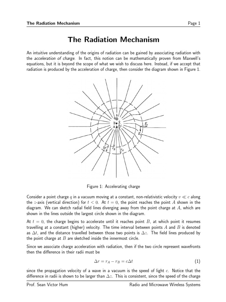 The Radiation Mechanism | PDF | Speed Of Light | Acceleration