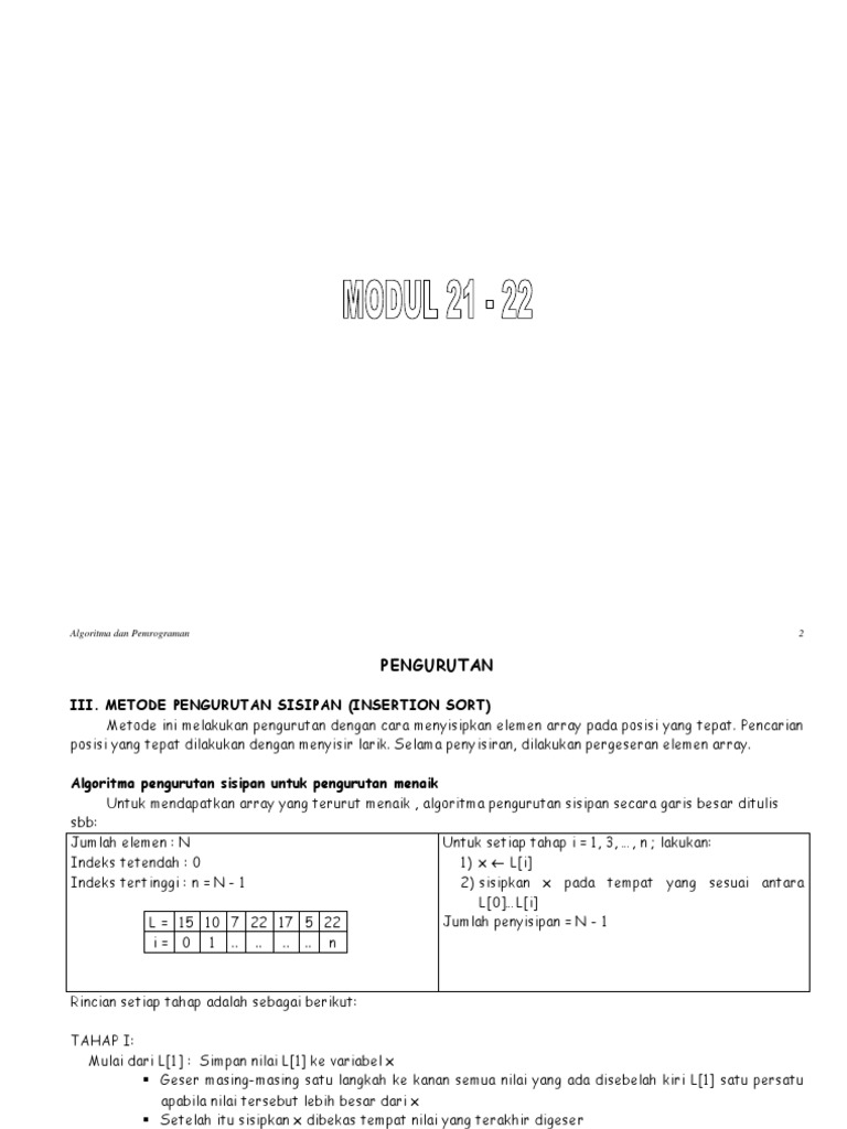 Algo 21 - 22 Insertion Sort | PDF