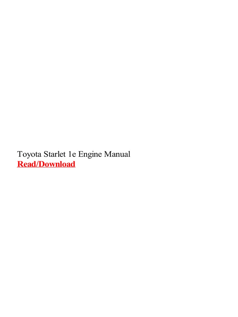 Toyota Starlet Ep71 Service Manual