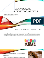 Formal Language, Formal Writing, Article: Maria Paula Pachon Garcia Jurany Ramirez Pinzon