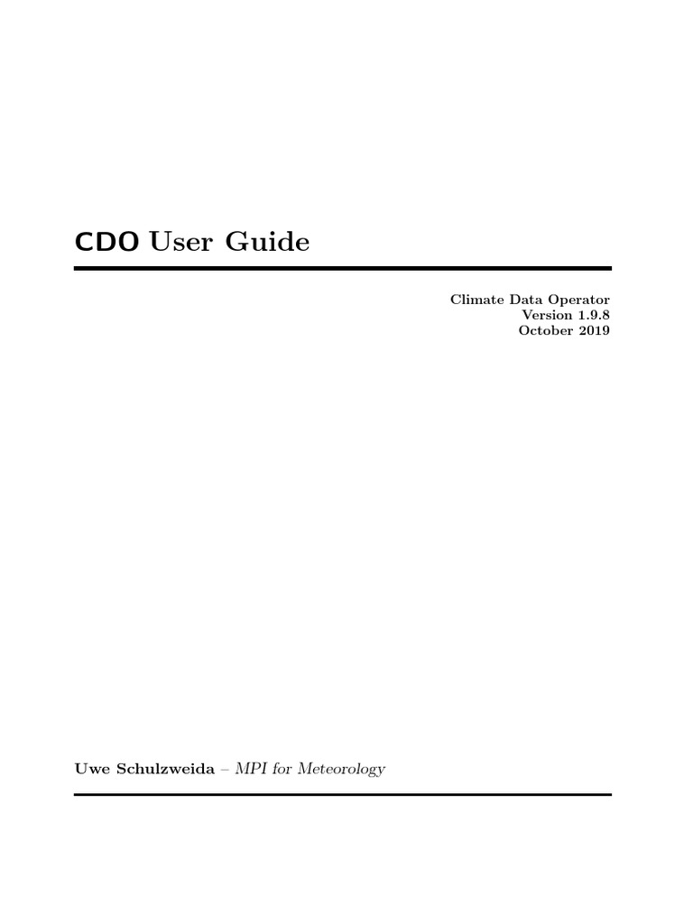 CDO User Guide: Version 1.9.8 | PDF | Thread (Computing) | Boolean Data ...