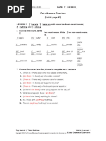 Extra Grammar Exercises (Unit 4, Page 41)