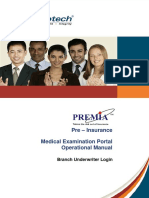 Pre - Insurance Medical Examination Portal Operational Manual