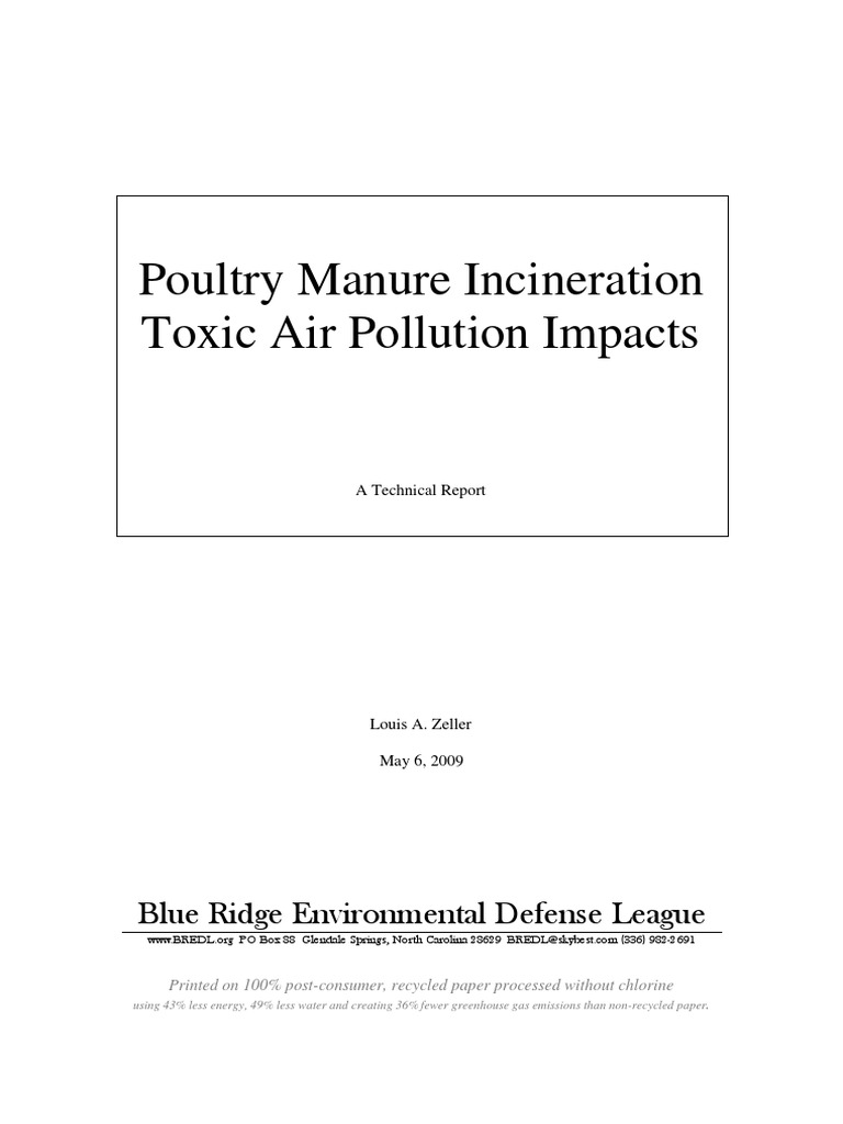 Poultry Manure Incineration Toxic Air Po PDF PDF Environmental