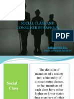 Social Class and Consumer Behaviour: Prof. Shweta Menon