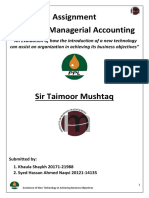 Cost and Managerial Accounting Report Final