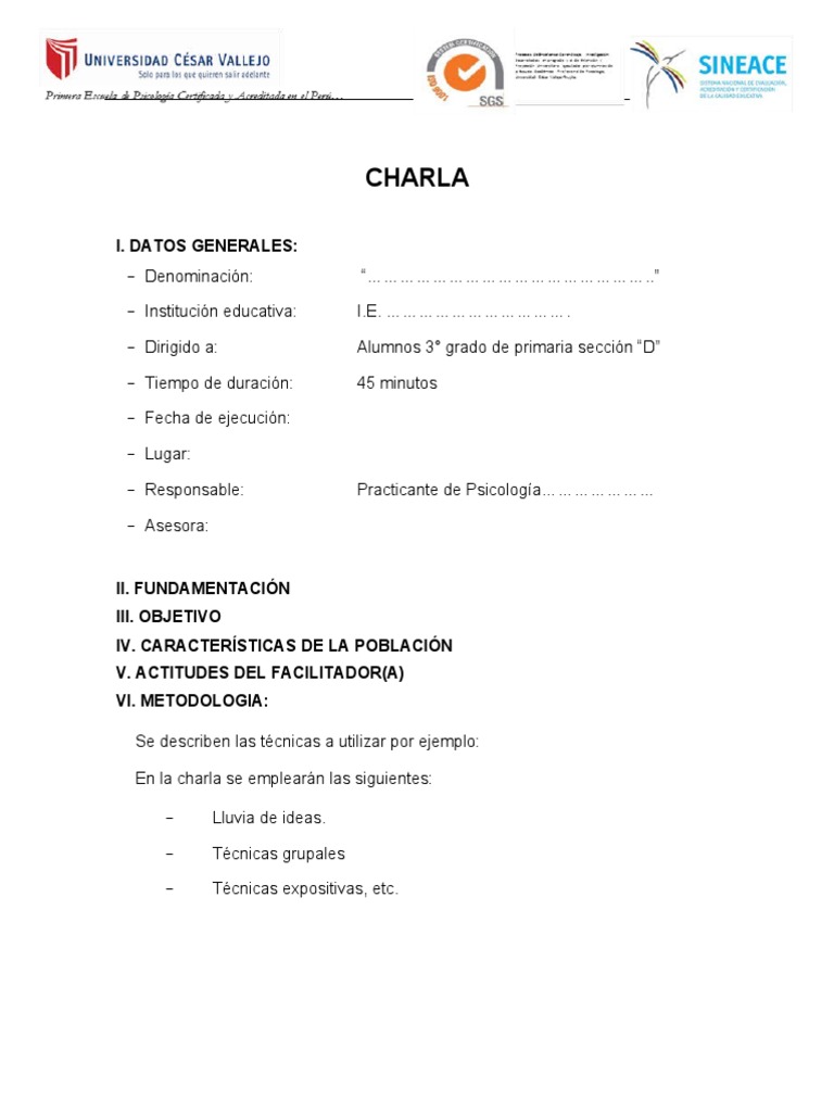 Esquema de Charla | PDF | Sicología | Cognición