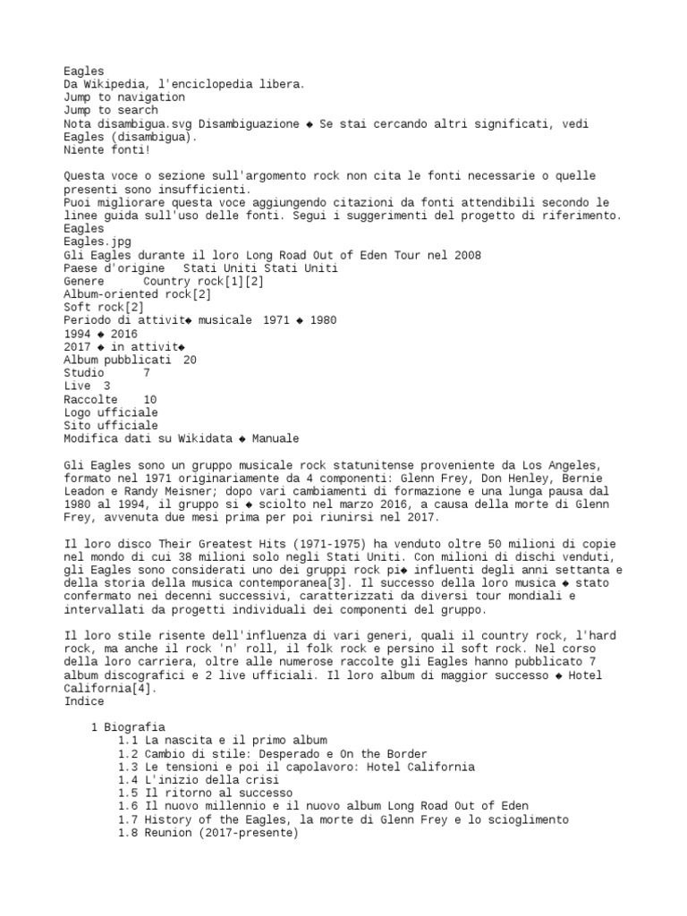 Eagles | PDF