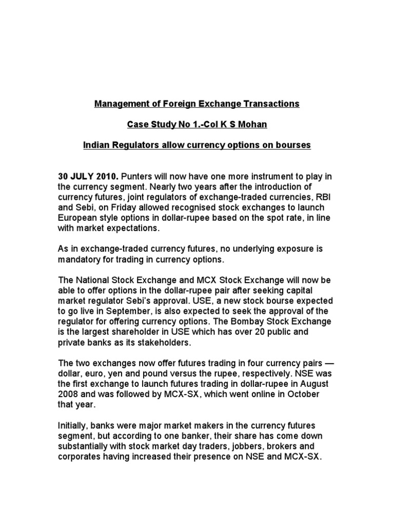 A2816mft Case Study 1 Option Trading Option Finance Futures - 